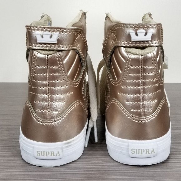 Supra Skytop High Top Sneaker, Rose Gold Leather, Big Kid Size 11 / 29 - Picture 5 of 10